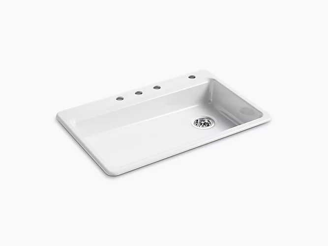 Riverby®33" x 22" x 5-7/8" top-mount single-bowl kitchen sink K-8689-4-0-main