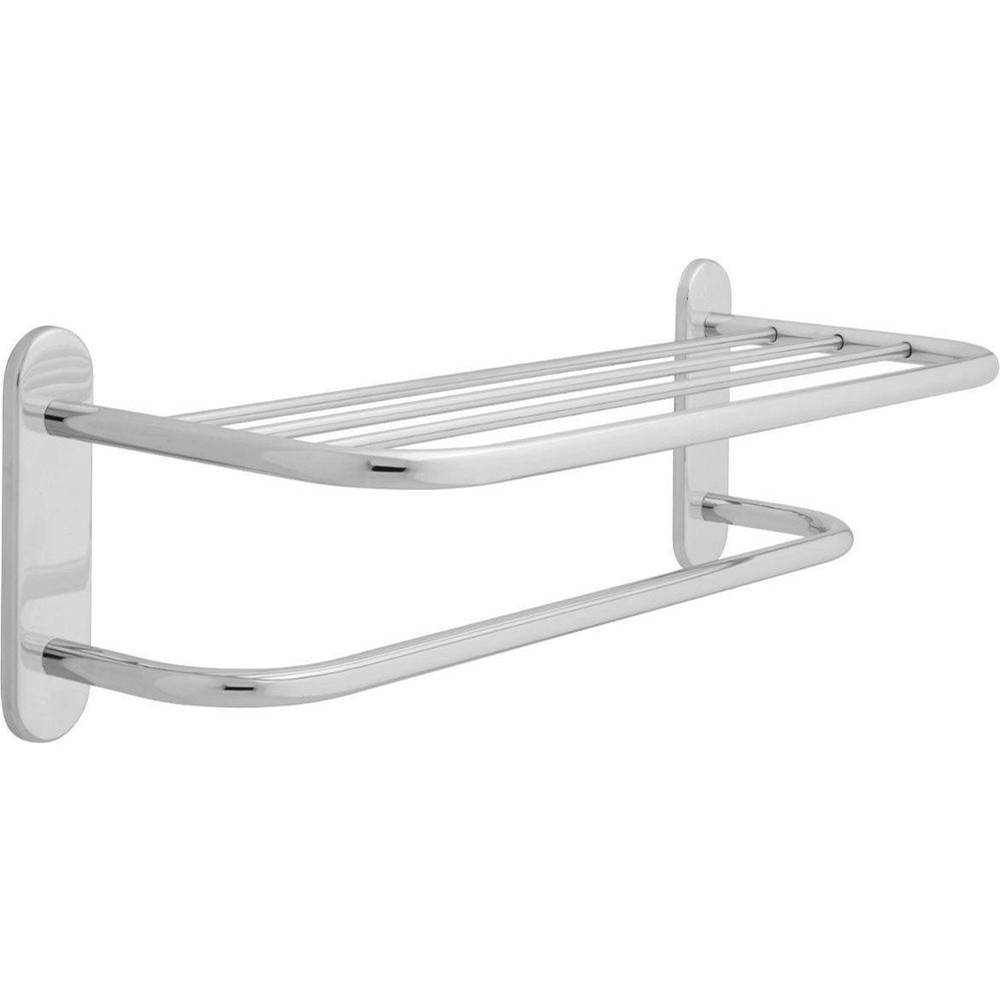 Other 24'' Brass Towel Shelf with One Bar, Concealed Mounting Polished Chrome-shop