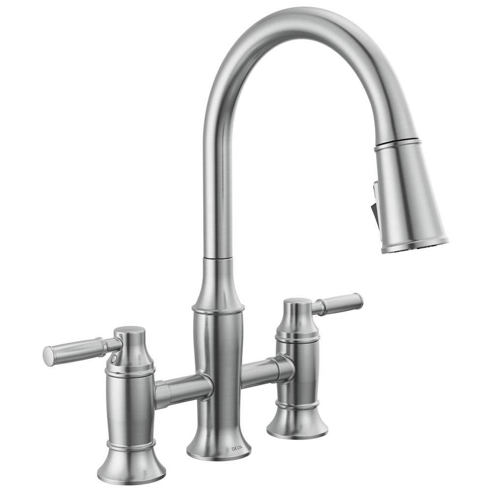 Renaldi? Two Handle Pull-Down Bridge Kitchen Faucet-related