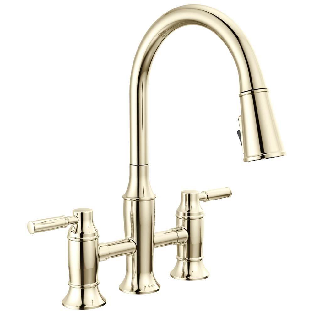 Renaldi? Two Handle Pull-Down Bridge Kitchen Faucet-related