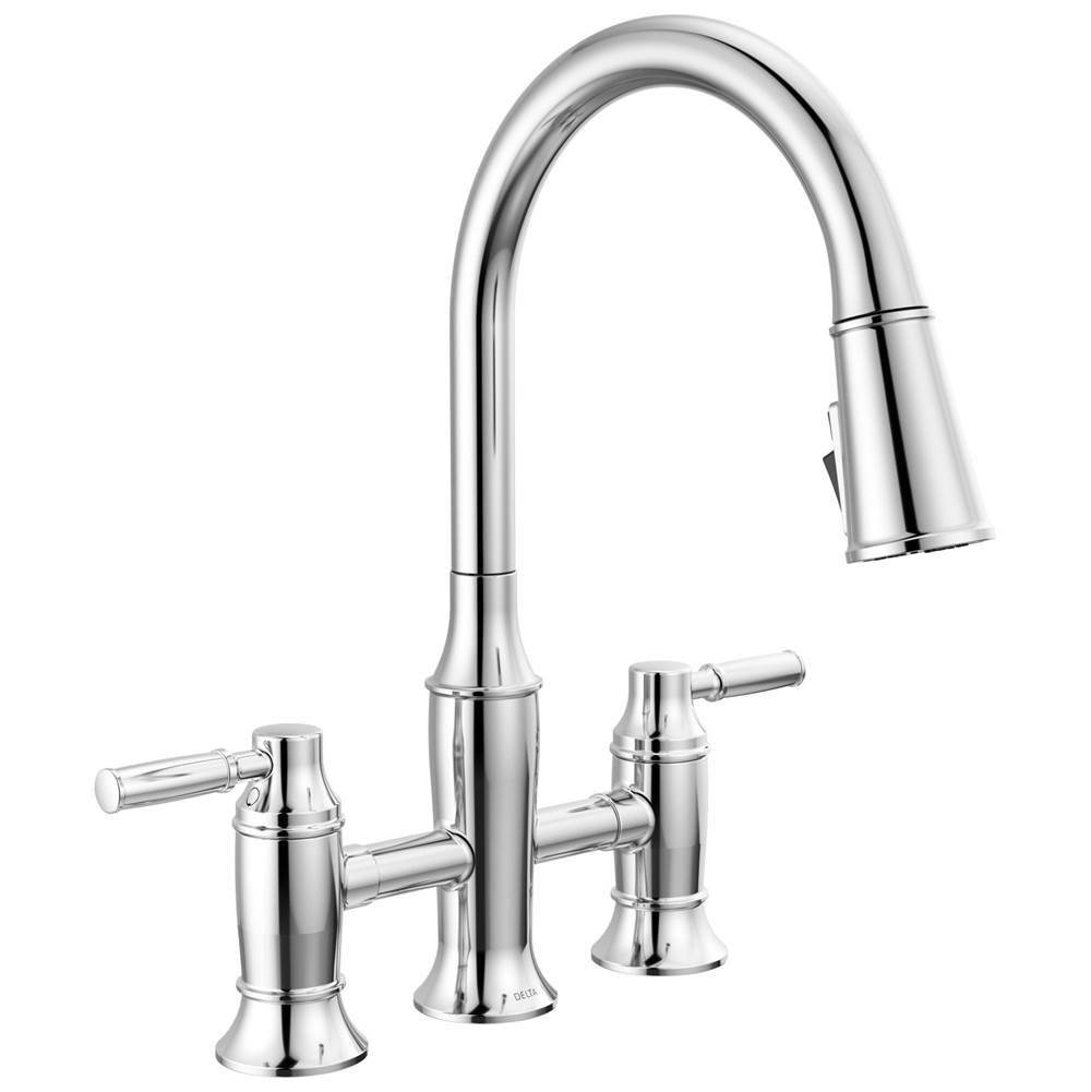 Renaldi? Two Handle Pull-Down Bridge Kitchen Faucet-shop