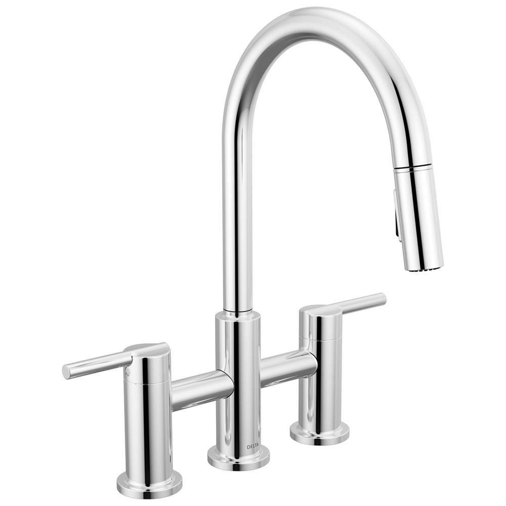 Nicoli? Two Handle Pull-Down Bridge Kitchen Faucet-related
