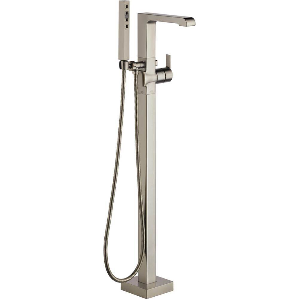 Ara? Single Handle Floor Mount Tub Filler Trim with Hand Shower-related