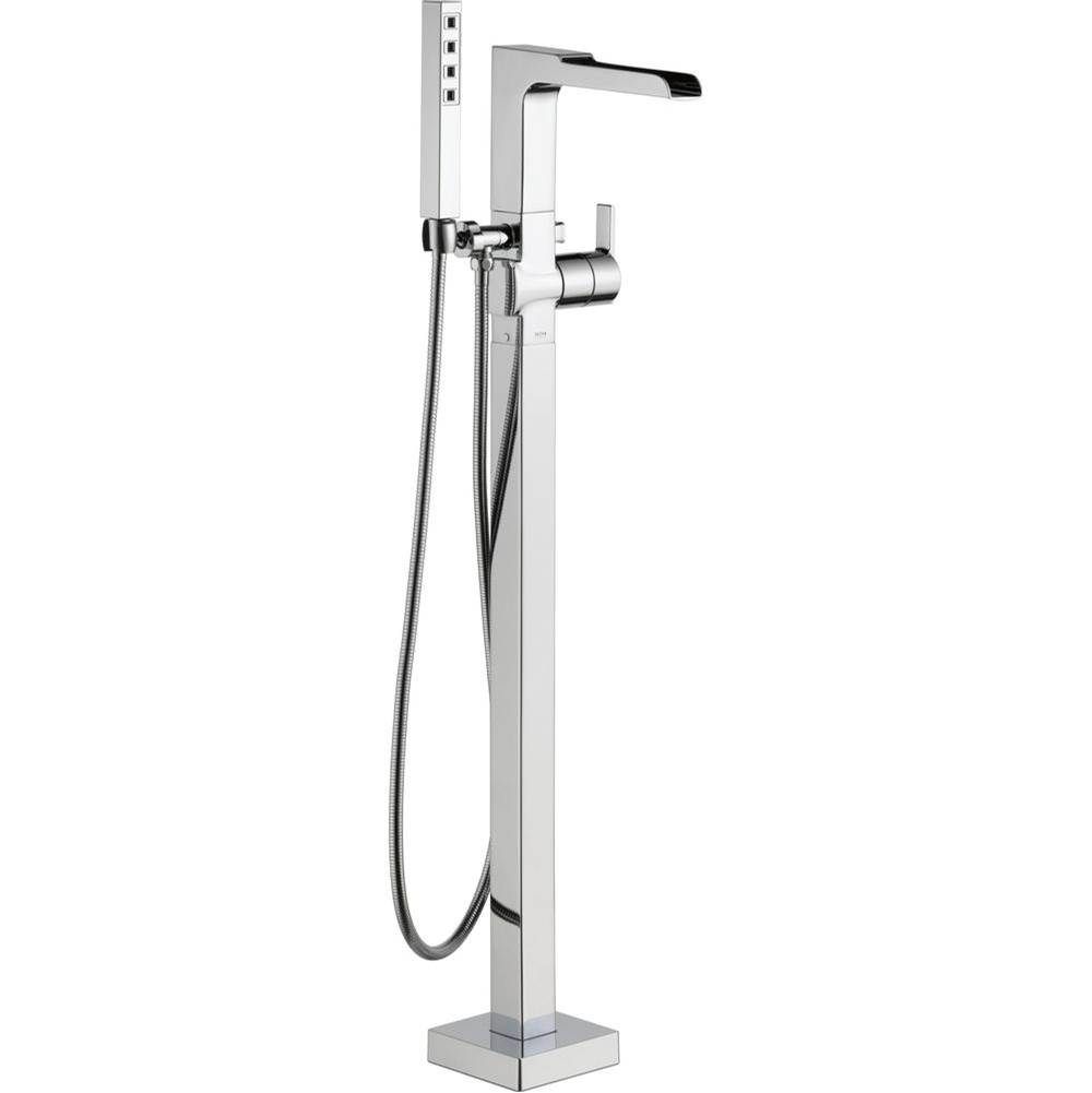 Ara? Single Handle Floor Mount Channel Spout Tub Filler Trim with Hand Shower-related