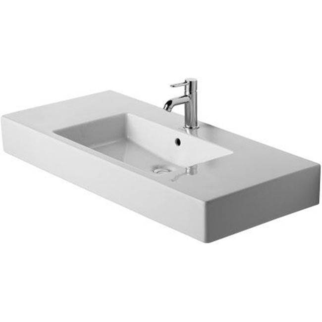 Vero 41 3/8'' Rectangular Wall Mounted Sink in White with Widespread Faucet Holes-shop