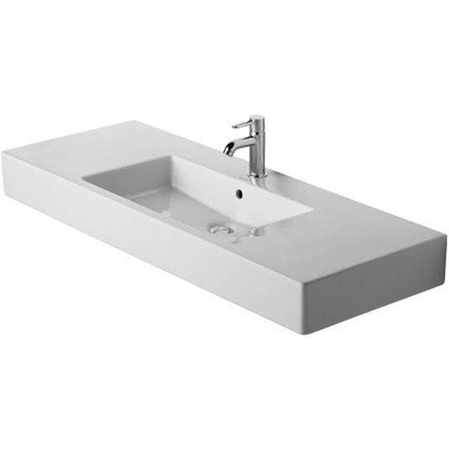 Vero 49 1/4'' Rectangular Wall Mounted Sink in White with Widespread Faucet Holes-related