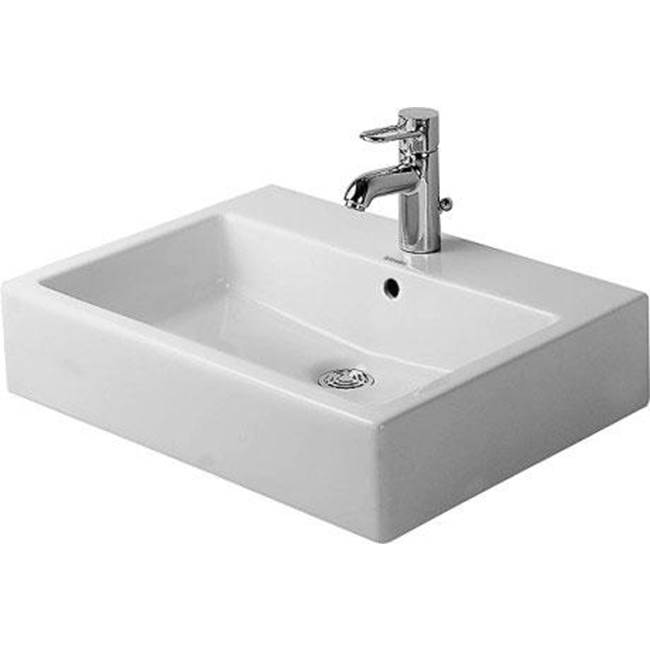 Vero 23 3/8'' Rectangular Vessel Sink in White with Widespread Faucet Holes and w-related
