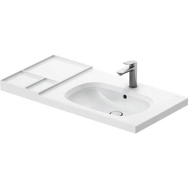 Aurena 39 3/8'' Rectangular Wall Mounted Sink in White with Single Faucet Hole an-related