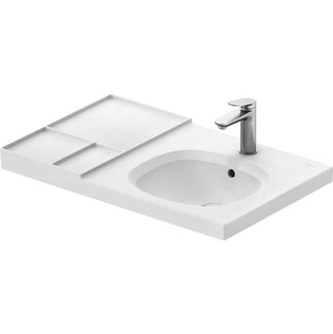 Aurena 31 3/4'' Rectangular Wall Mounted Sink in Satin Matte White with Single Fa-related