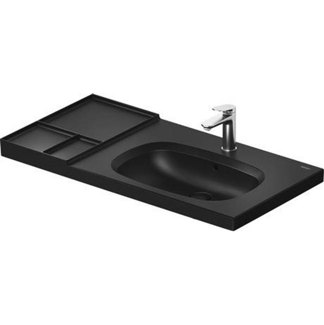 Aurena 39 3/8'' Rectangular Wall Mounted Sink in Matte Black with Single Faucet H-related