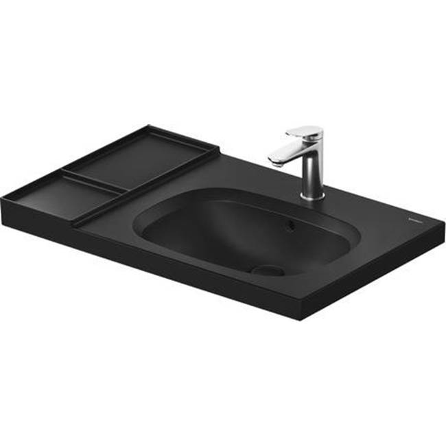 Aurena 31 3/4'' Rectangular Wall Mounted Sink in Matte Black with Single Faucet H-related