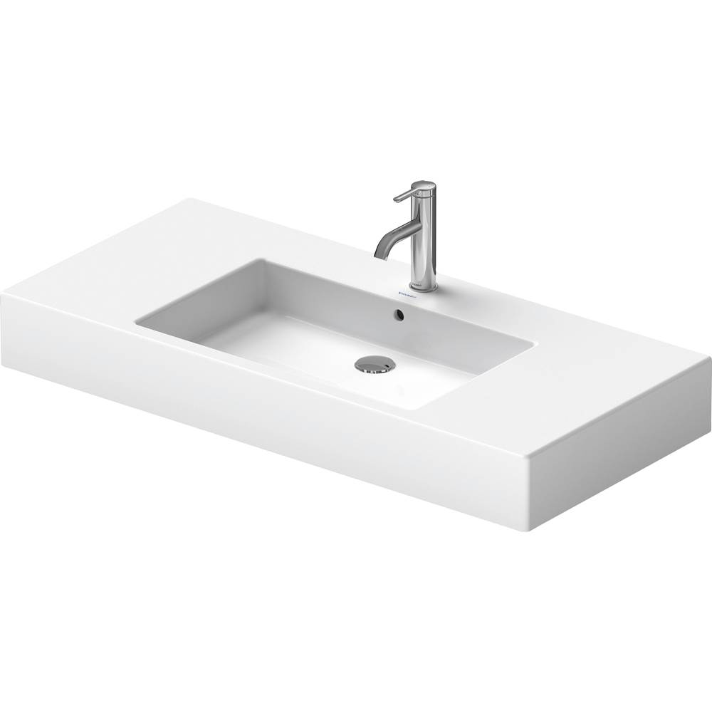Vero 41 3/8'' Rectangular Wall Mounted Sink in White with Single Faucet Hole and -related