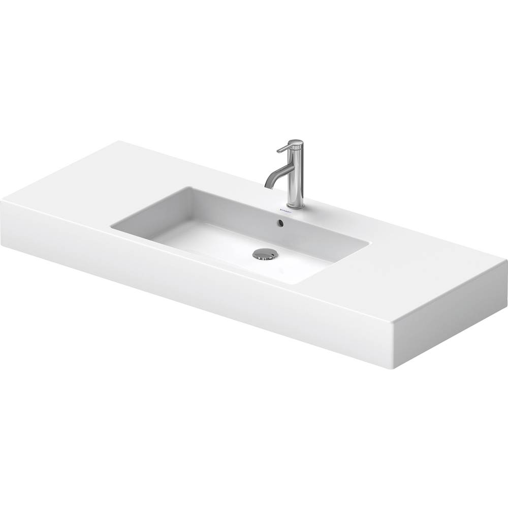 Vero 49 1/4'' Rectangular Wall Mounted Sink in White with Single Faucet Hole and -related