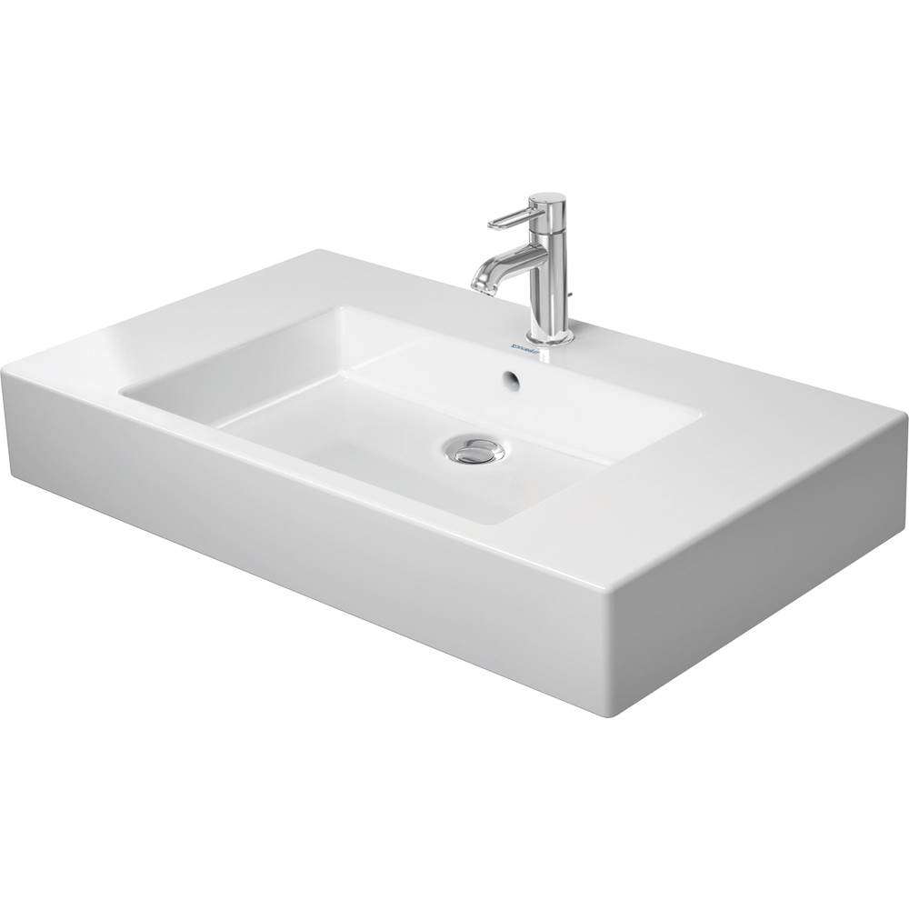Vero 33 1/2'' Rectangular Wall Mounted Sink in White with Single Faucet Hole and -related