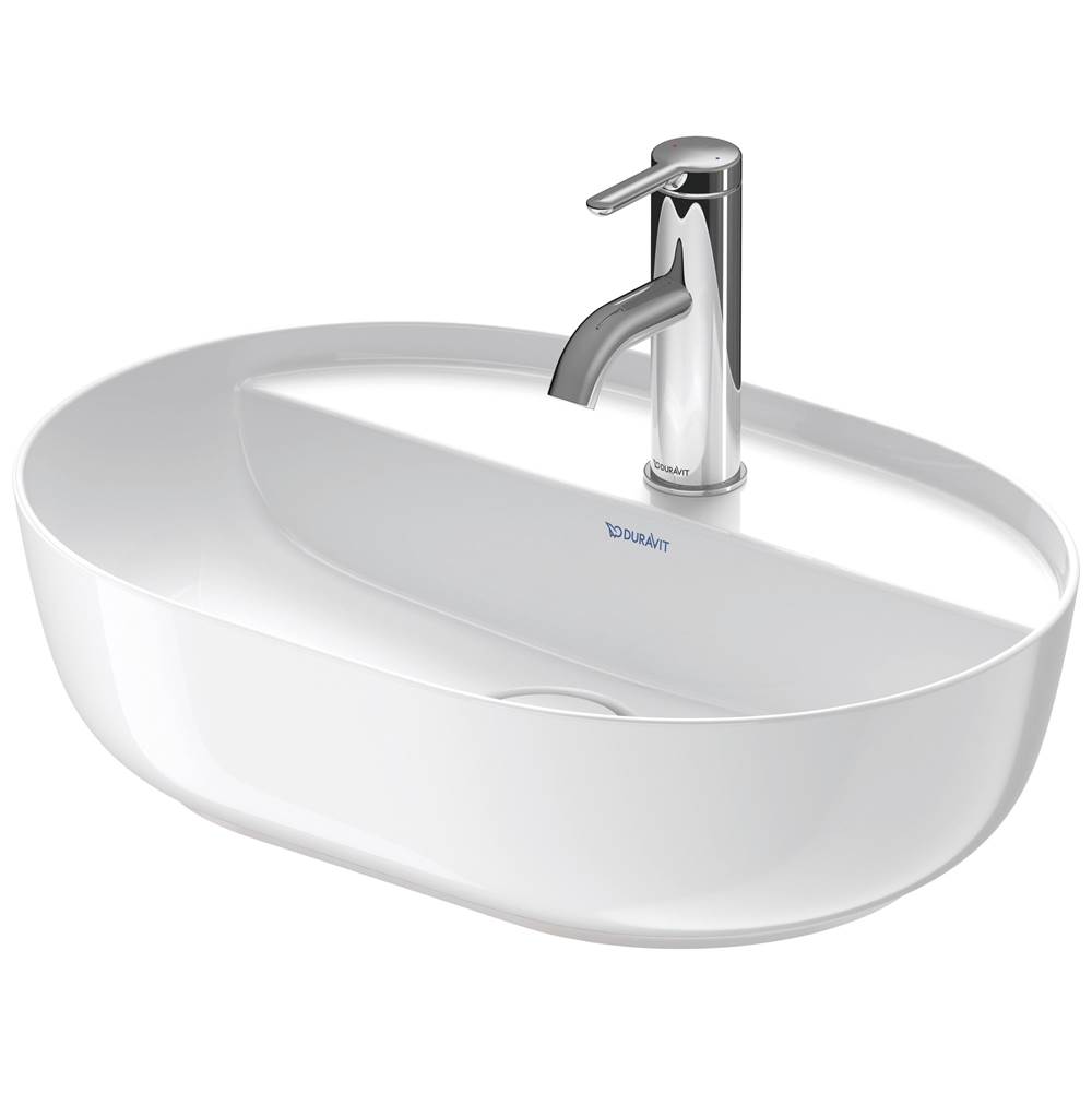 Luv 19 1/4'' Oval Vessel Sink in White with Single Faucet Hole and-related