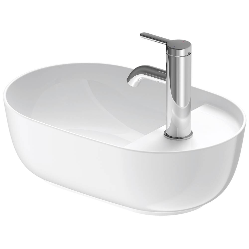 Luv 16 1/2'' Oval Vessel Sink in White with Single Faucet Hole and-related