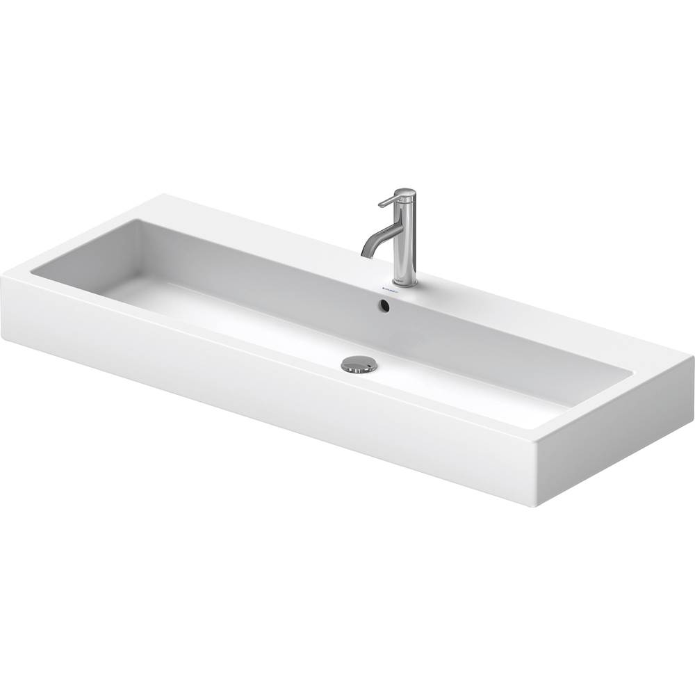 Vero 47 1/4'' Rectangular Wall Mounted Sink in White with Single Faucet Hole and -related