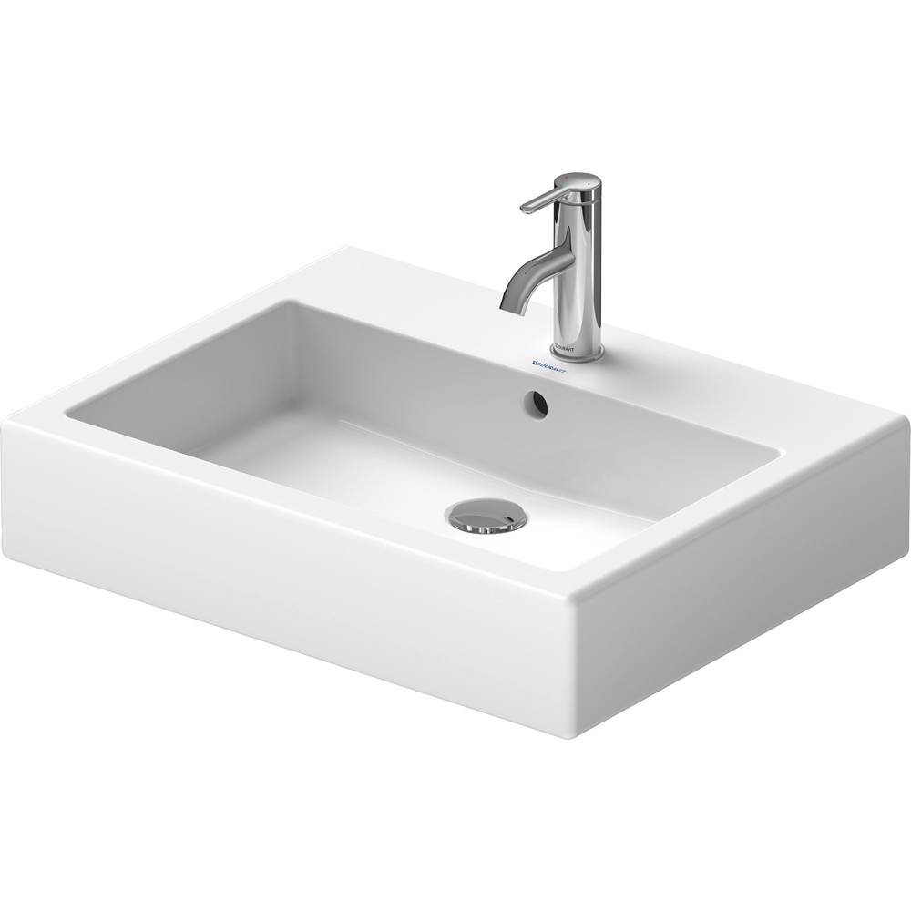 Vero 23 5/8'' Rectangular Wall Mounted Sink in White with Single Faucet Hole and -related