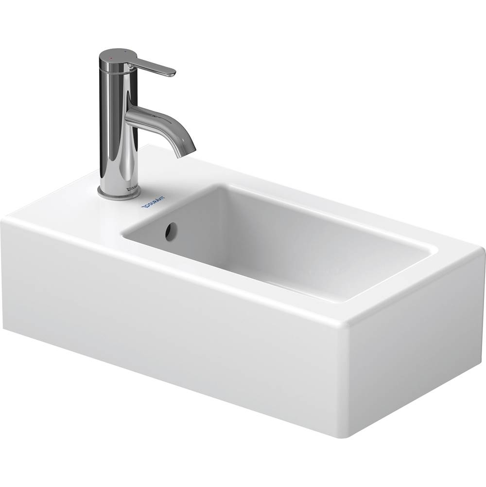 Vero 9 7/8'' Rectangular Wall Mounted Sink in White with Single Faucet Hole and w-related