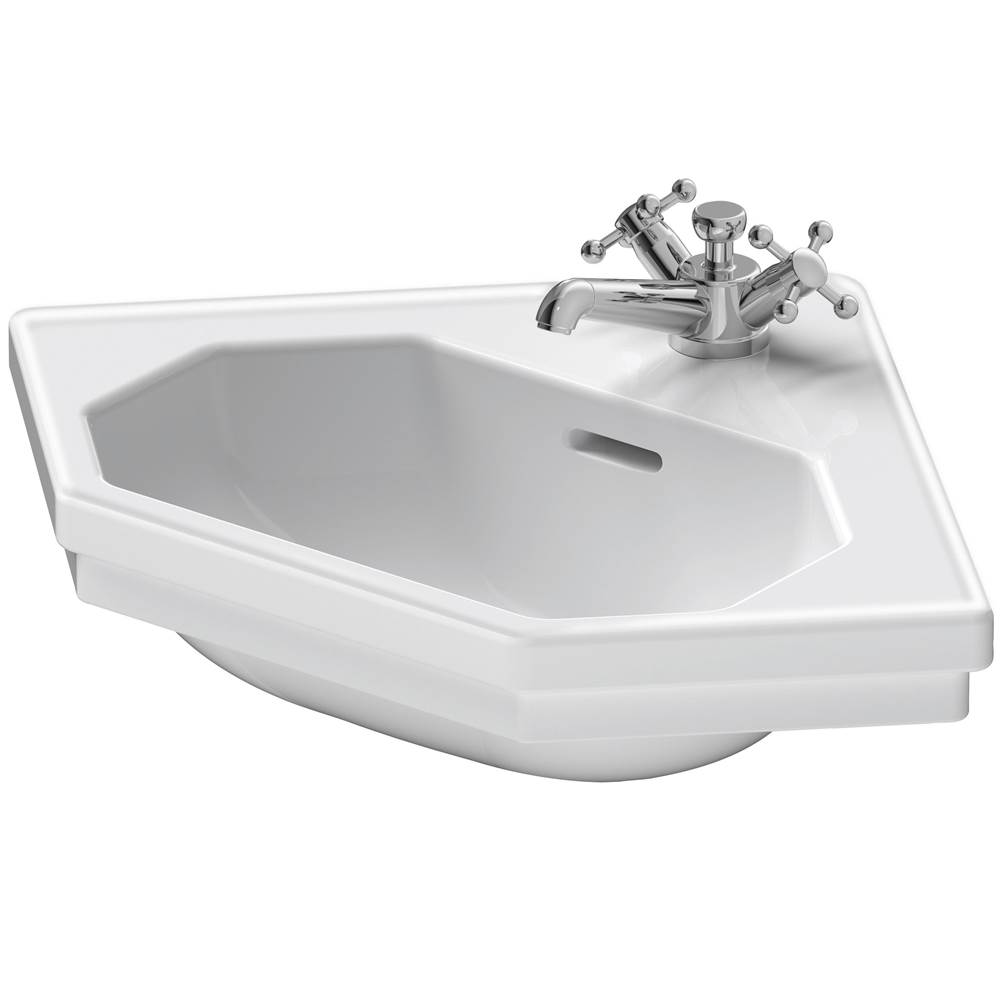1930 series 23 3/8'' Octagonal Wall Mounted Sink in White with Single Faucet Hole-shop