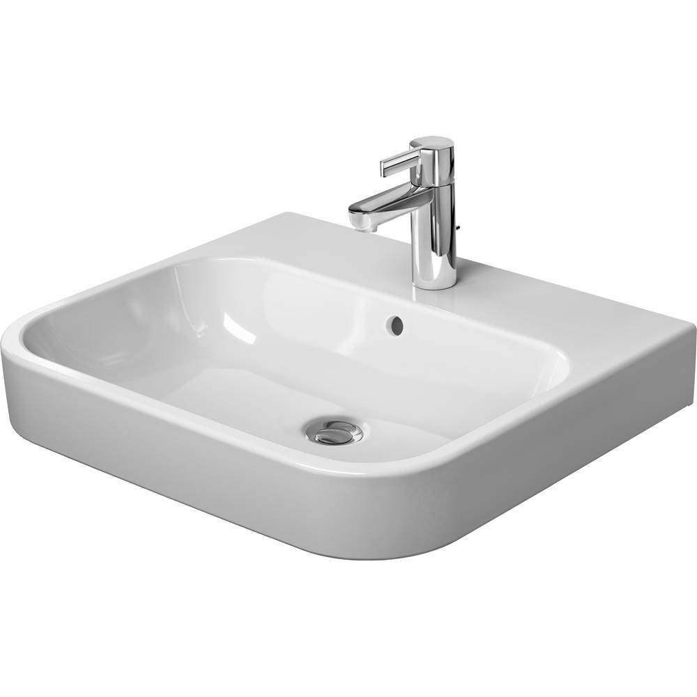 Happy D.2 23 5/8'' Rectangular Wall Mounted Sink in White with Single Faucet Hole-shop