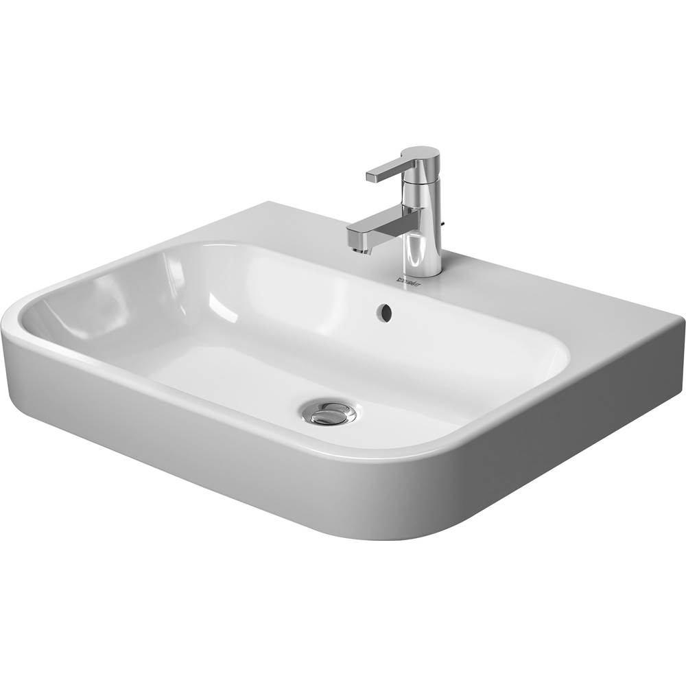 Happy D.2 25 5/8'' Rectangular Wall Mounted Sink in White with Widespread Faucet -related