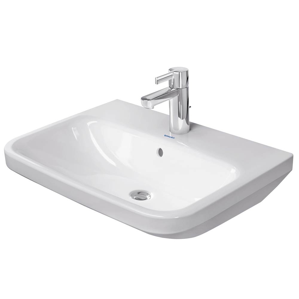 DuraStyle 23 5/8'' Rectangular Wall Mounted Sink in White with Single Faucet Hole-shop