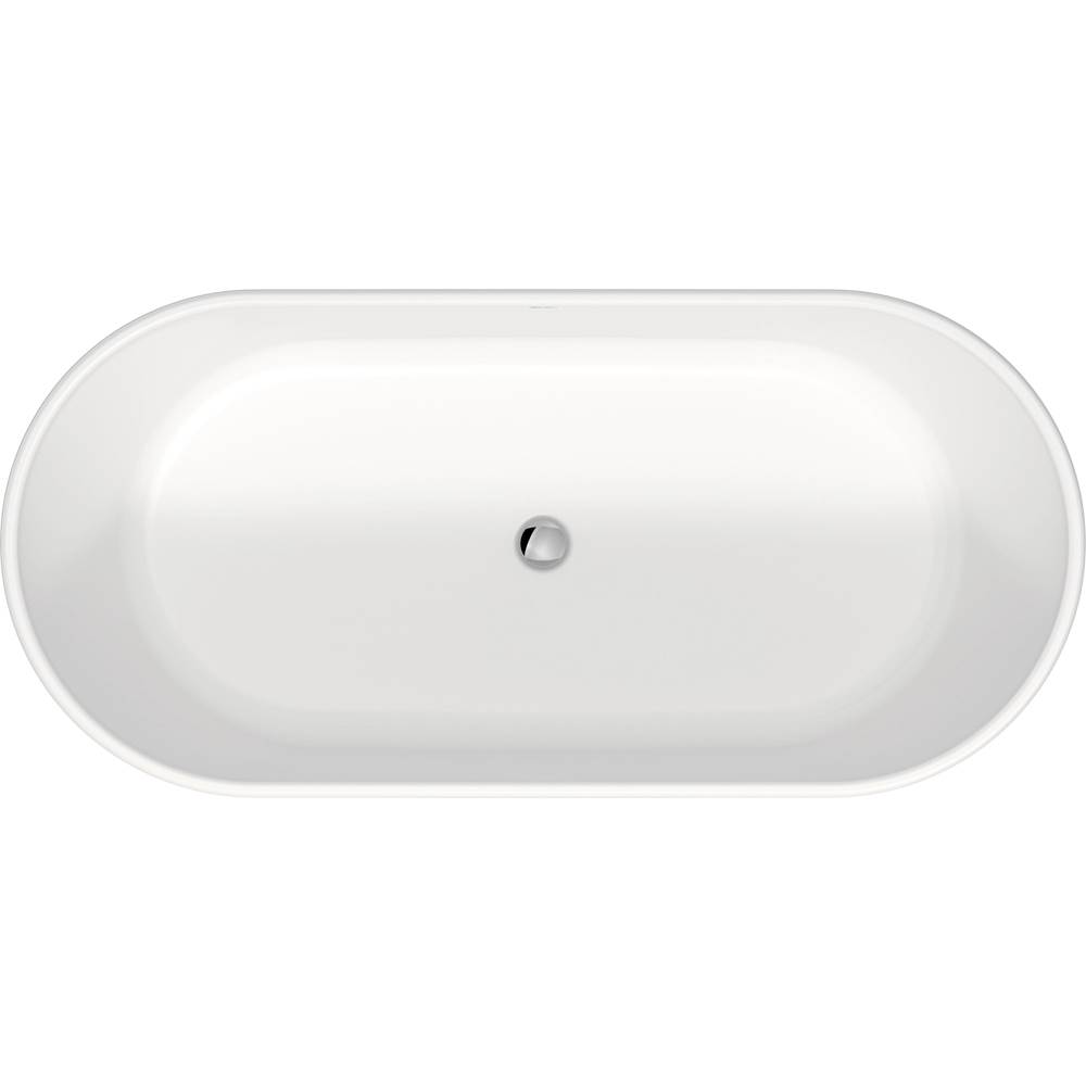 D-Neo 63'' x 29 1/2'' Oval Freestanding Bathtub in White Solid Surface with Cente-related