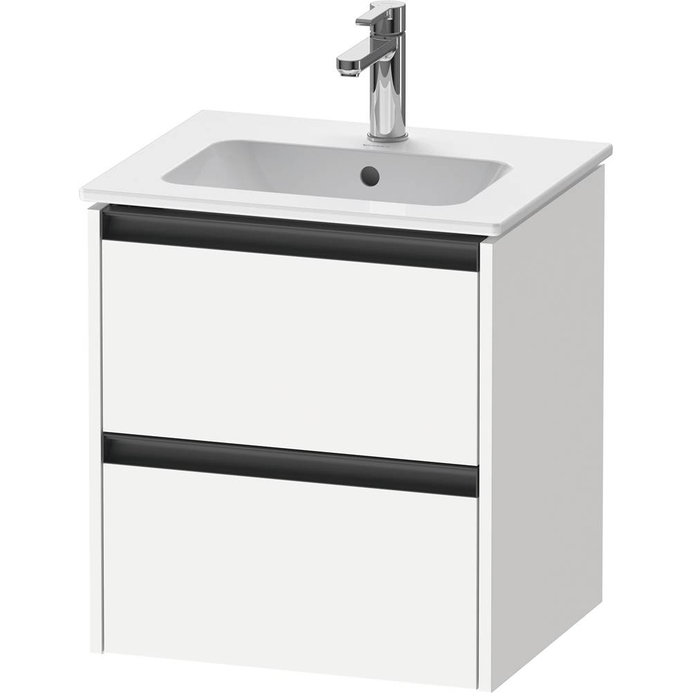 Ketho.2 20 1/8'' Wall Mount Two Drawer Single Vanity Cabinet in Matte White, Sink-related