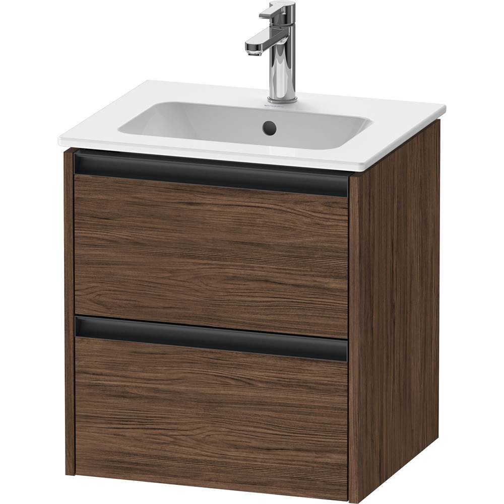 Ketho.2 20 1/8'' Wall Mount Two Drawer Single Vanity Cabinet in Dark Walnut, Sink-related