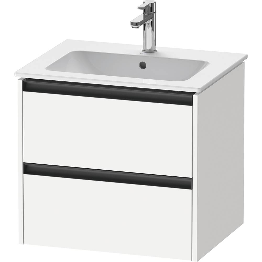Ketho.2 24'' Wall Mount Two Drawer Single Vanity Cabinet in Matte White, Sink Sol-related