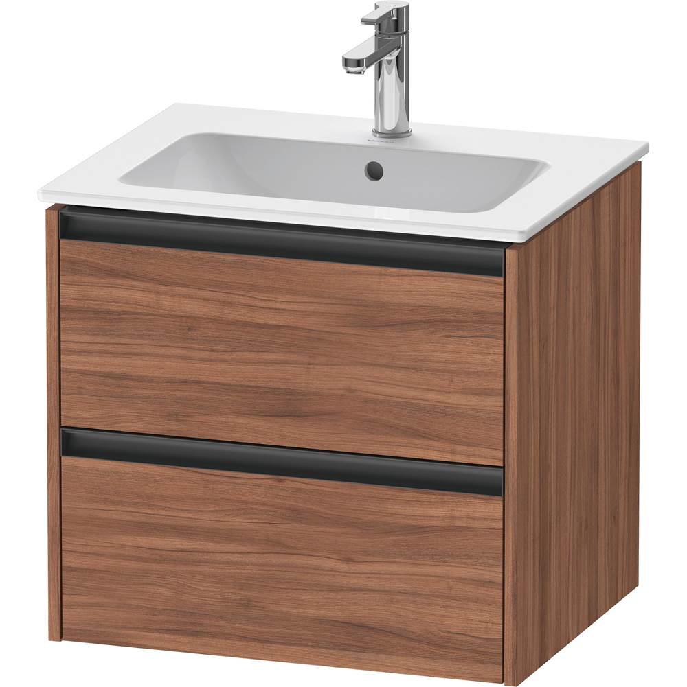 Ketho.2 24'' Wall Mount Two Drawer Single Vanity Cabinet in Natural Walnut, Sink -related