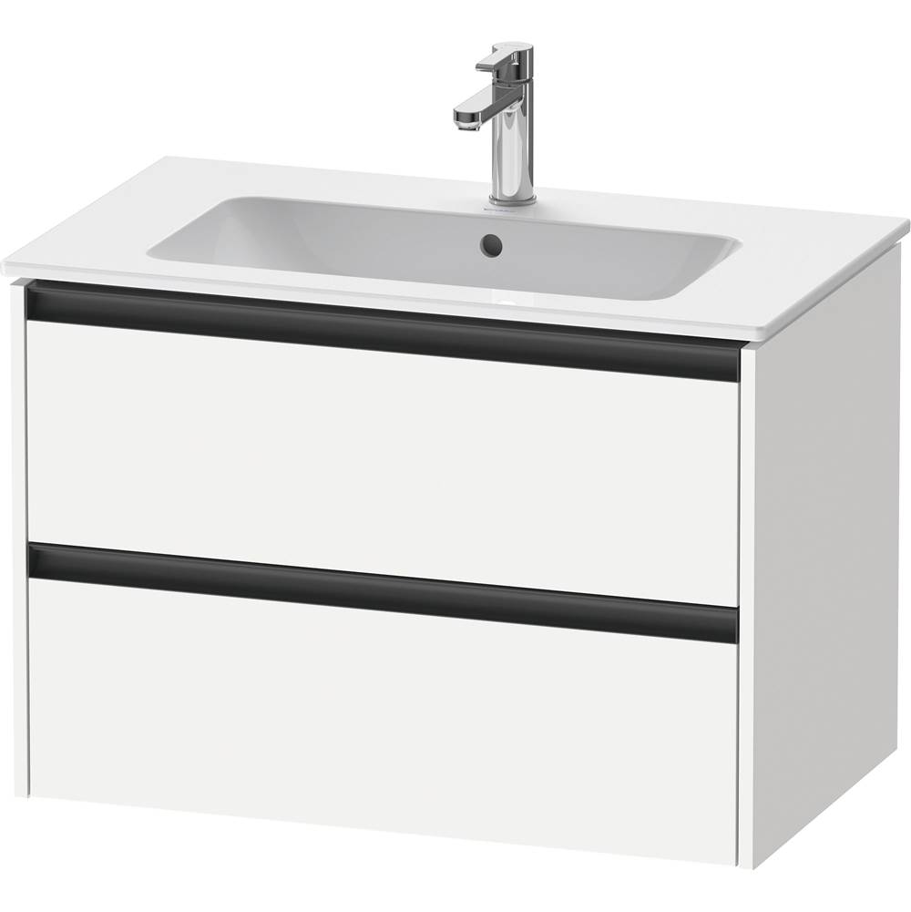 Ketho.2 31 7/8'' Wall Mount Two Drawer Single Vanity Cabinet in Matte White, Sink-related