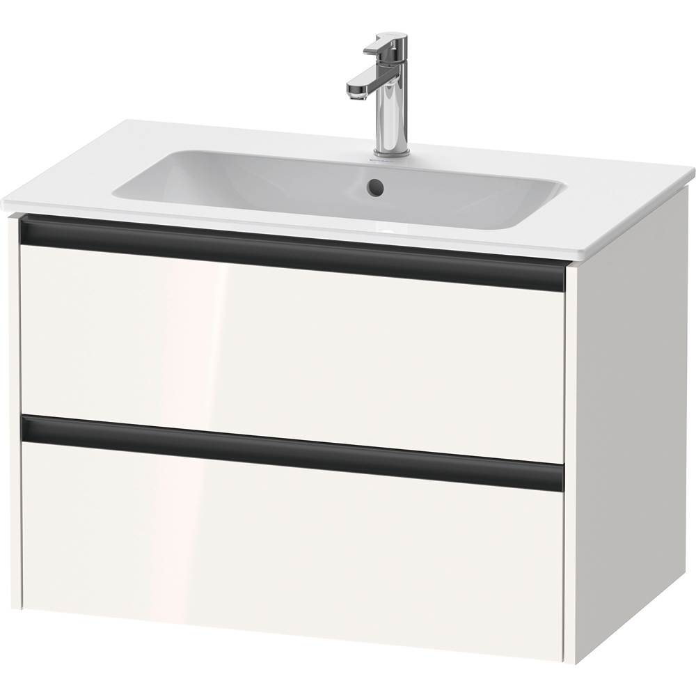 Ketho.2 31 7/8'' Wall Mount Two Drawer Single Vanity Cabinet in High Gloss White,-shop