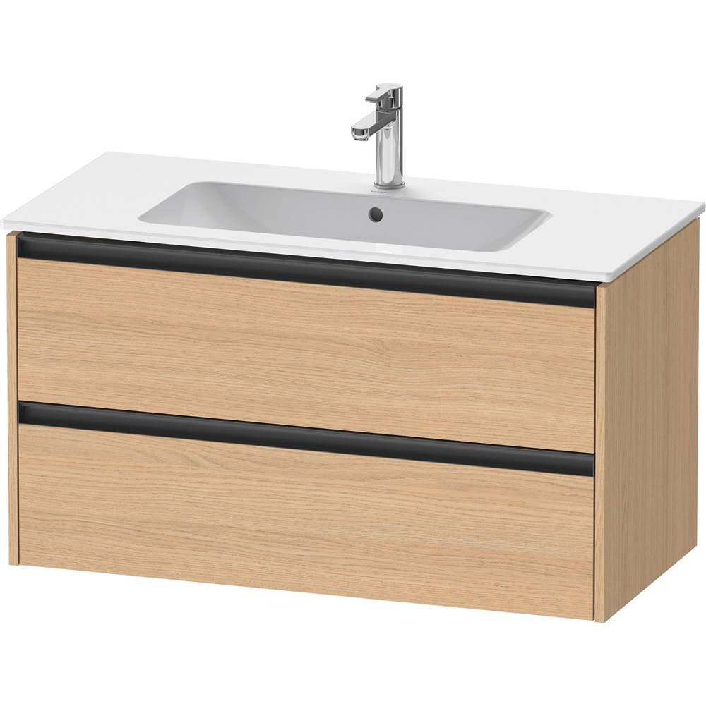 Ketho.2 39 3/4'' Wall Mount Two Drawer Single Vanity Cabinet in Natural Oak, Sink-related