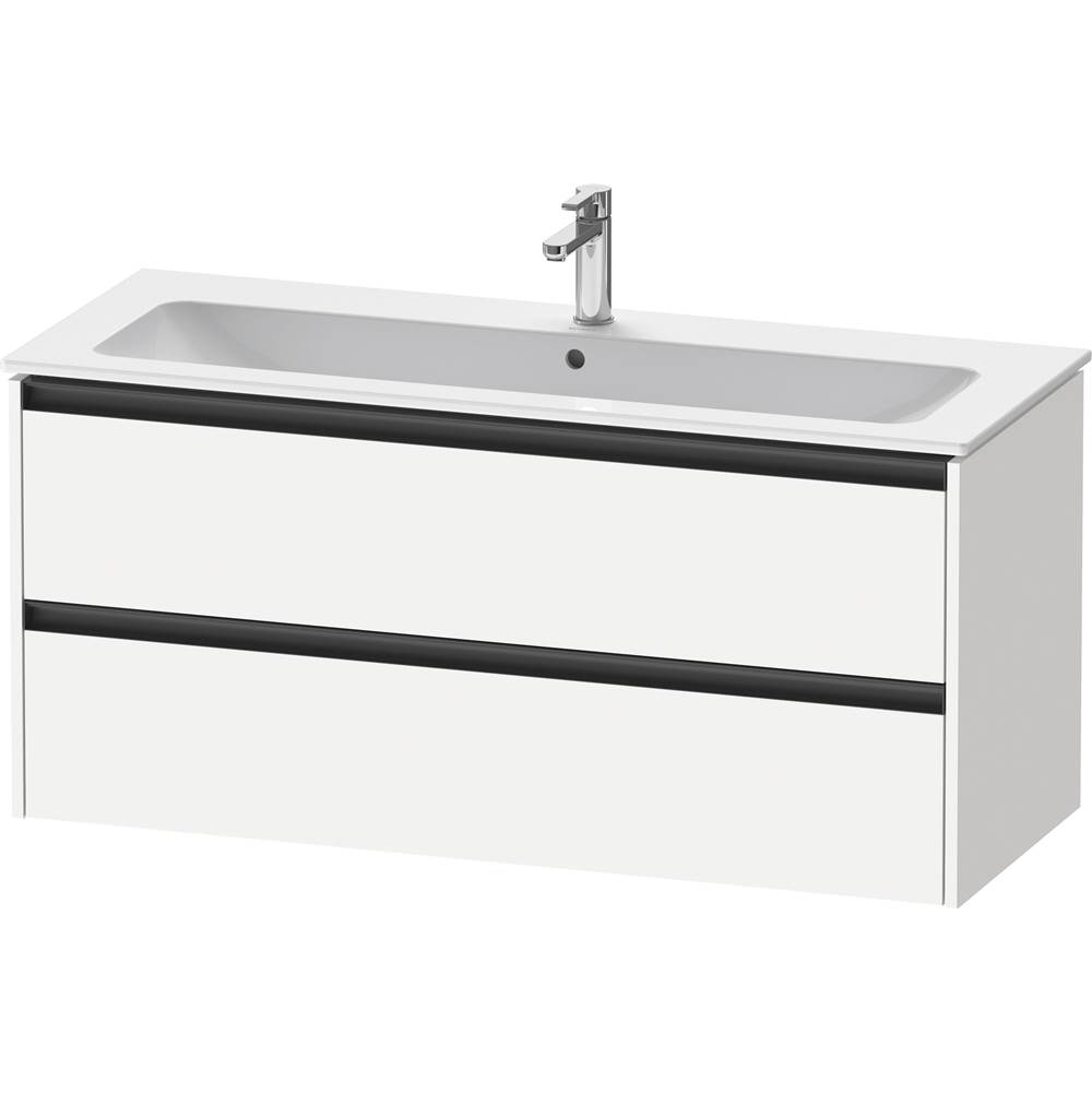 Ketho.2 47 5/8'' Wall Mount Two Drawer Single Vanity Cabinet in Matte White, Sink-related