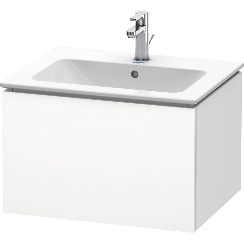 L-Cube 24 3/8'' Wall Mount One Drawer Single Vanity Cabinet in Matte White, Sink -related