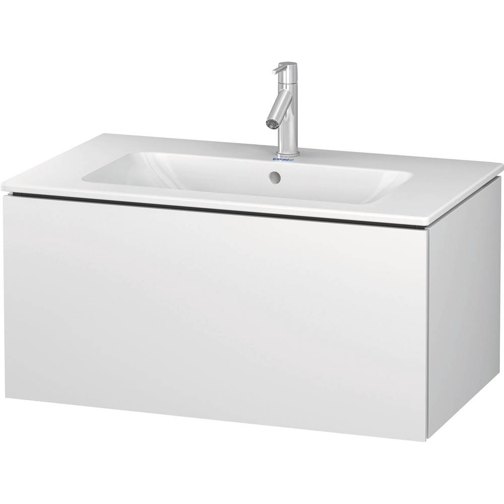 L-Cube 32 1/4'' Wall Mount One Drawer Single Vanity Cabinet in Matte White, Sink -shop