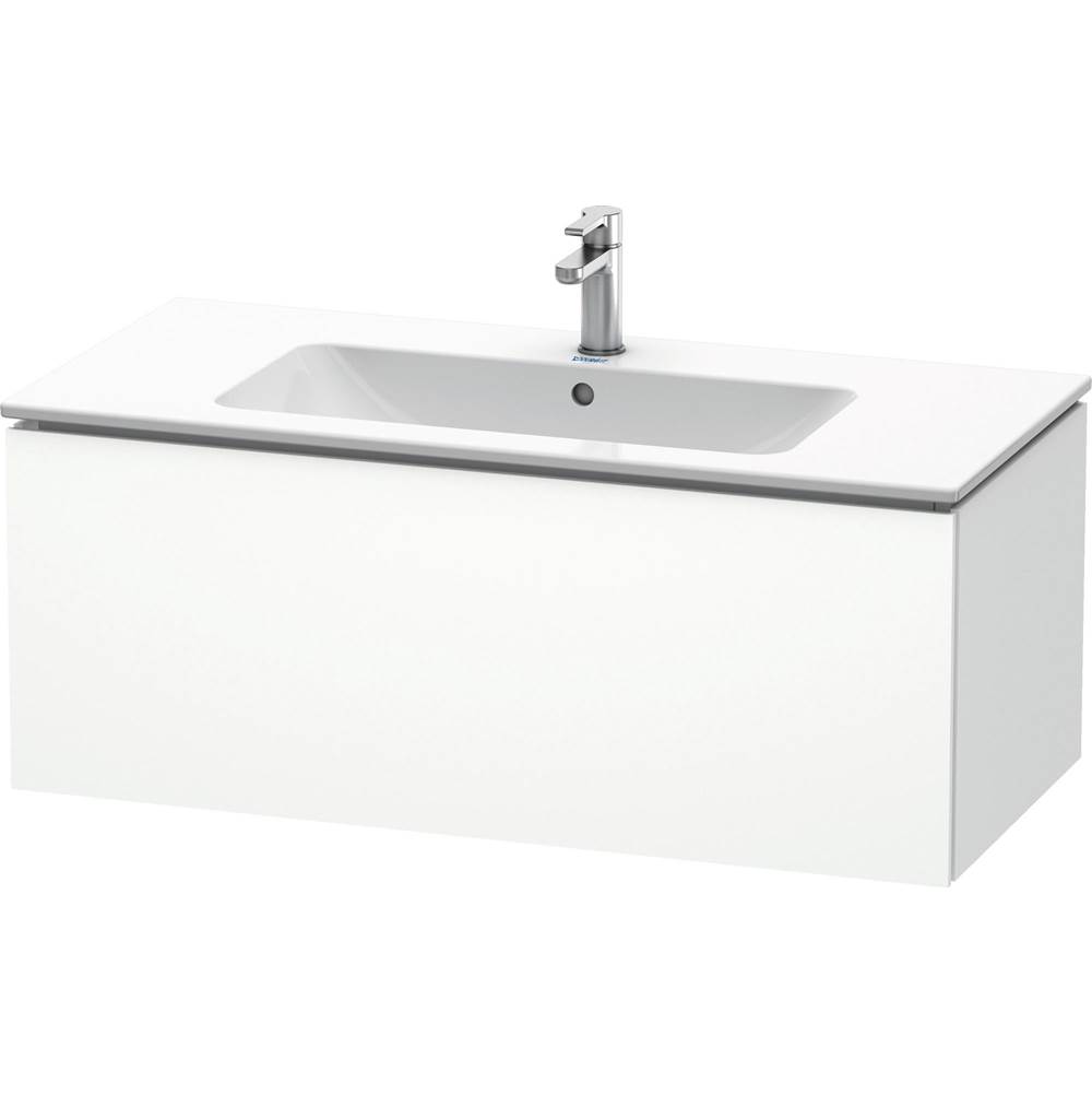 L-Cube 40 1/8'' Wall Mount One Drawer Single Vanity Cabinet in Matte White, Sink -related