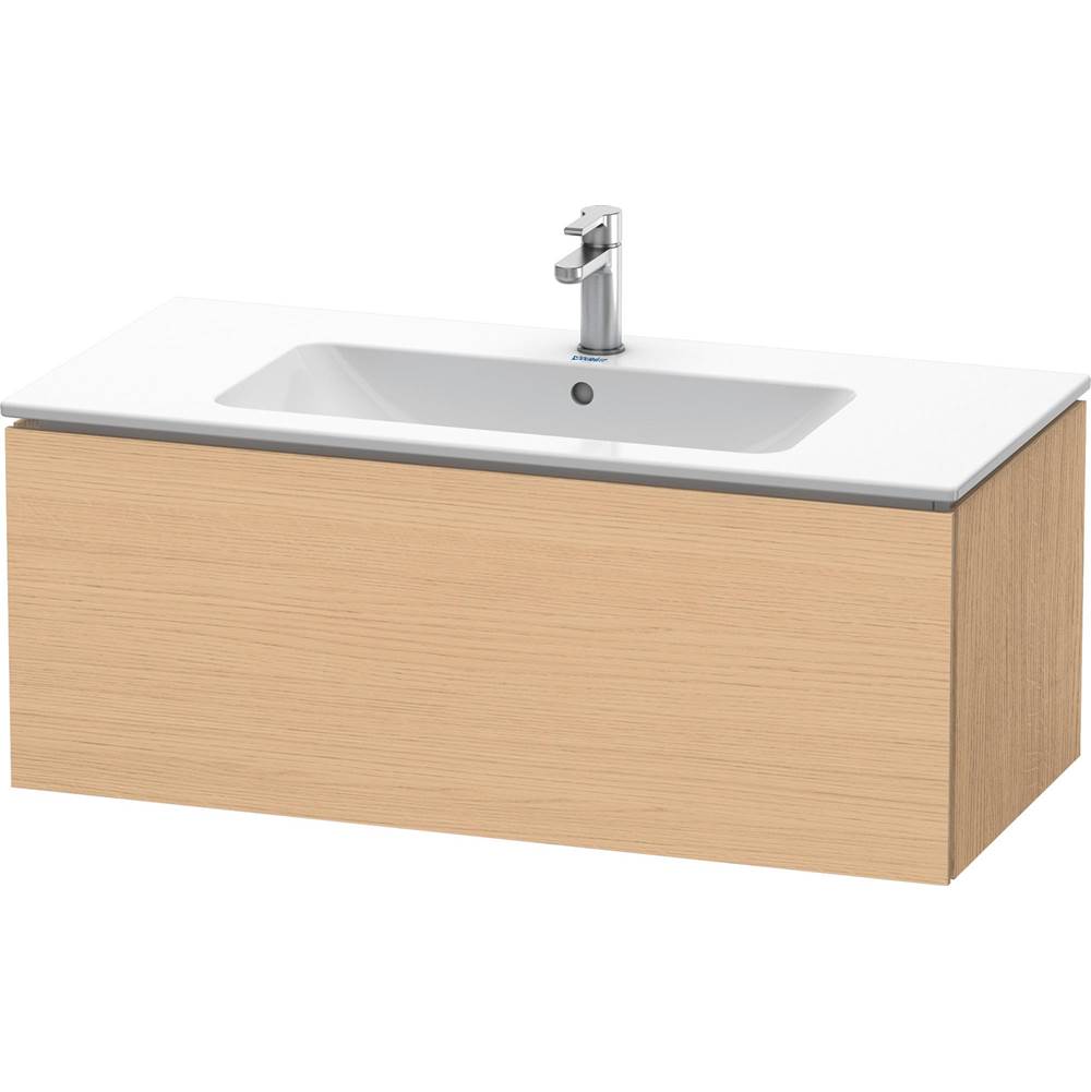 L-Cube 40 1/8'' Wall Mount One Drawer Single Vanity Cabinet in Natural Oak, Sink -shop