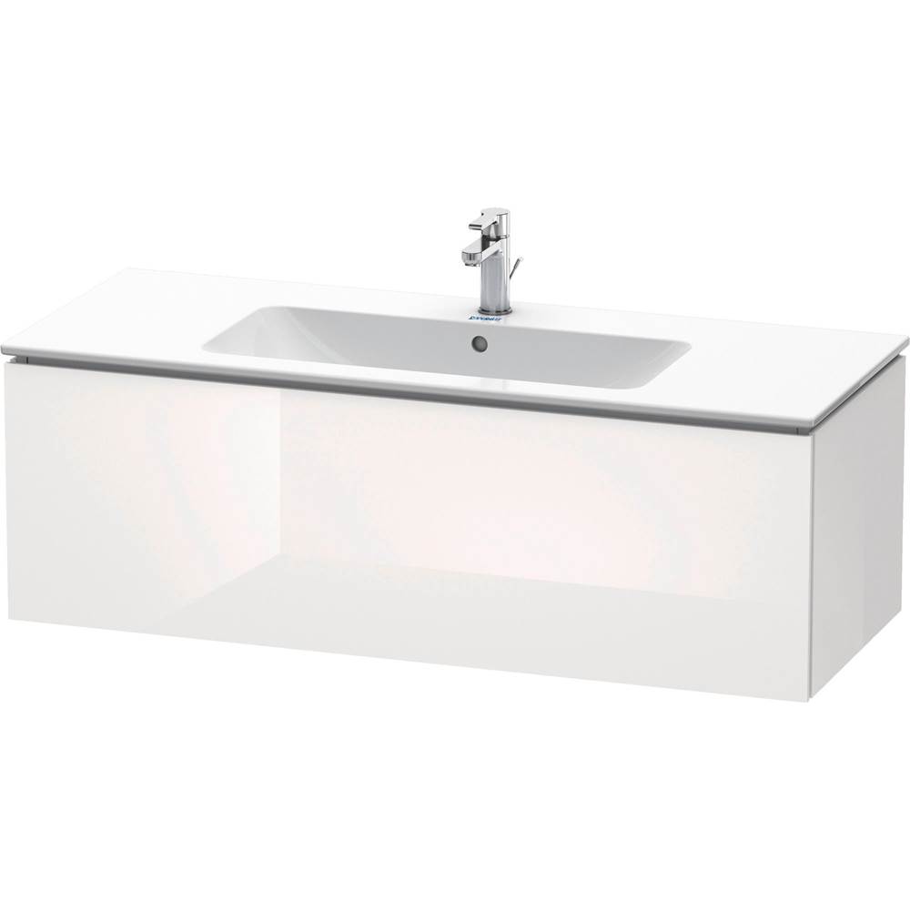 L-Cube 48'' Wall Mount One Drawer Single Vanity Cabinet in High Gloss White, Sink-related