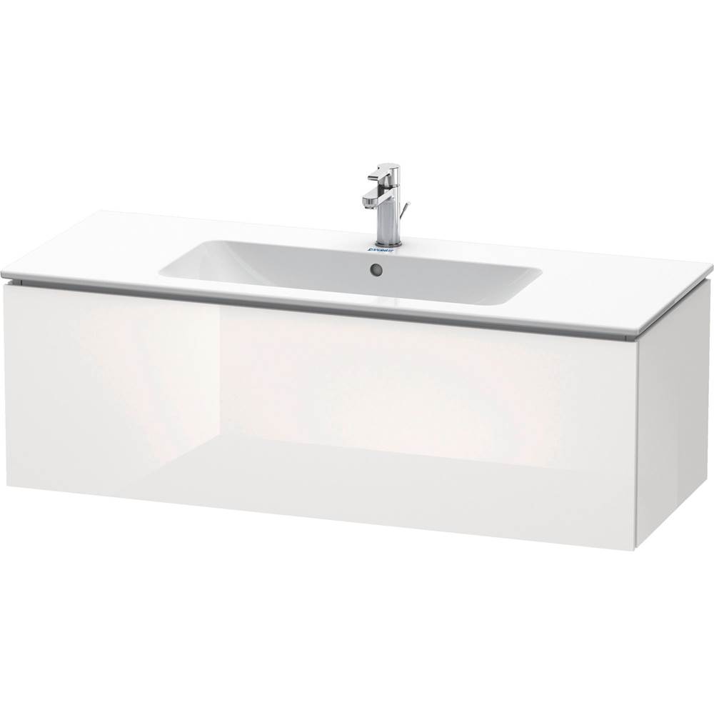 L-Cube 48'' Wall Mount One Drawer Single Vanity Cabinet in High Gloss White, Sink-related