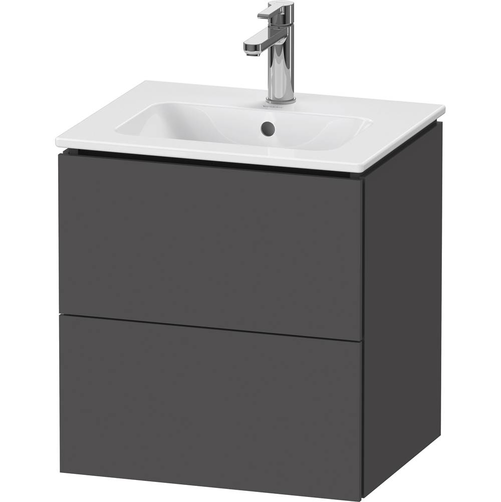 L-Cube 20 1/2'' Wall Mount Two Drawer Single Vanity Cabinet in Matte Graphite, Si-related