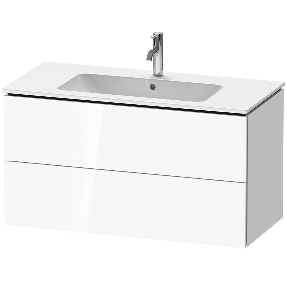 L-Cube 40 1/8'' Wall Mount Two Drawer Single Vanity Cabinet in High Gloss White, -related