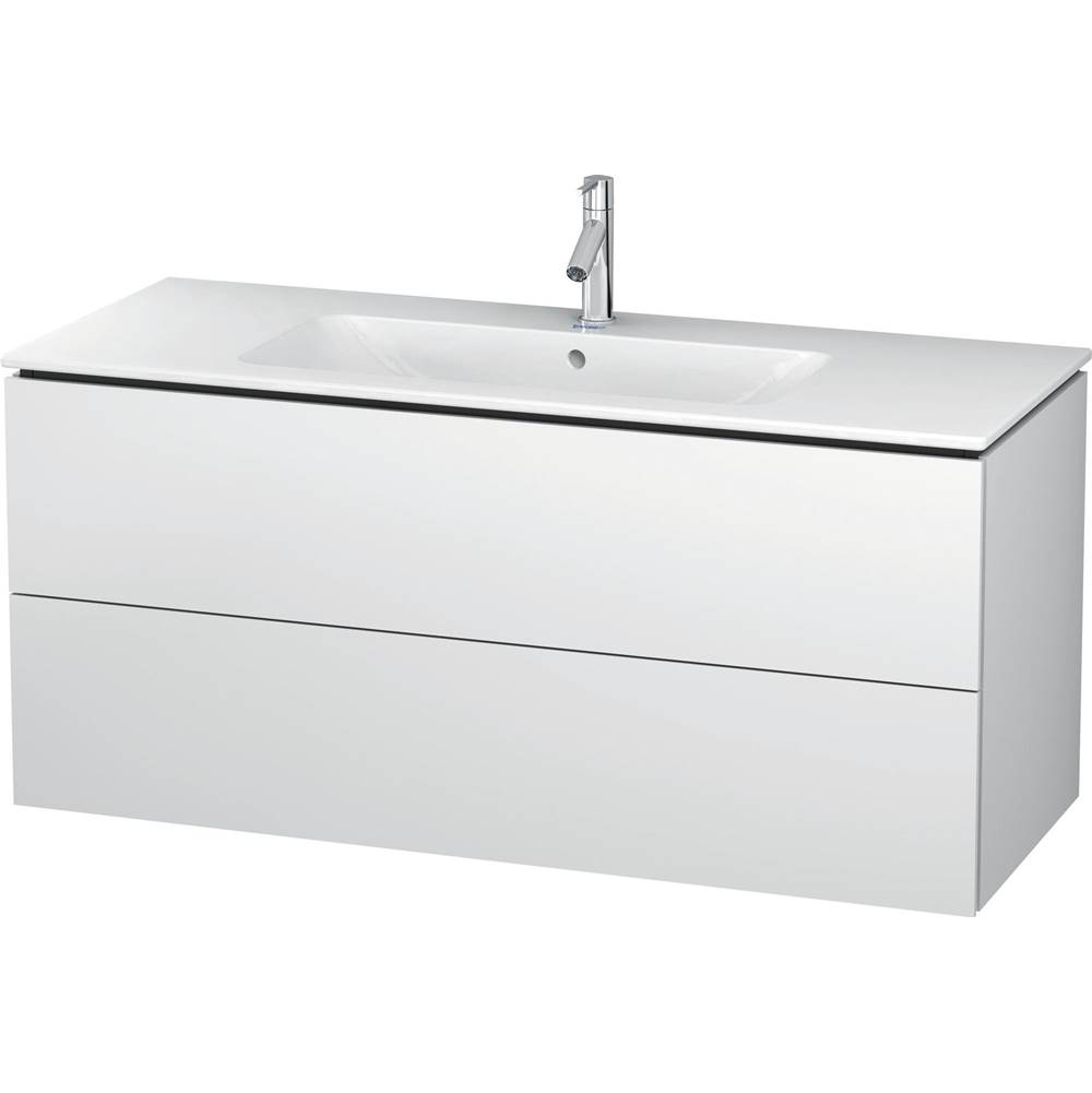 L-Cube 48'' Wall Mount Two Drawer Single Vanity Cabinet in Matte White, Sink Sold-related