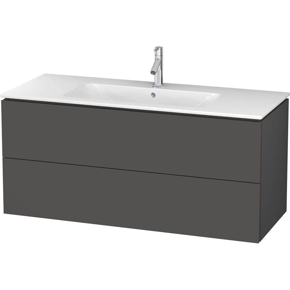 L-Cube 48'' Wall Mount Two Drawer Single Vanity Cabinet in Matte Graphite, Sink S-related