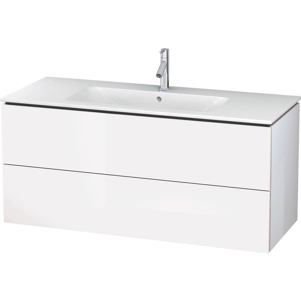 L-Cube 48'' Wall Mount Two Drawer Single Vanity Cabinet in High Gloss White, Sink-related
