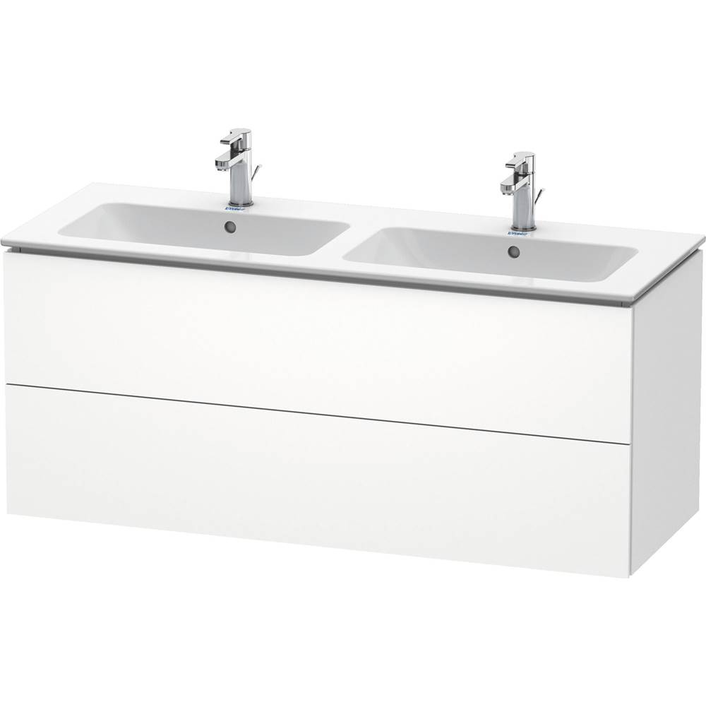 L-Cube 50 3/4'' Wall Mount Two Drawer Single Vanity Cabinet in Matte White, Sink -related