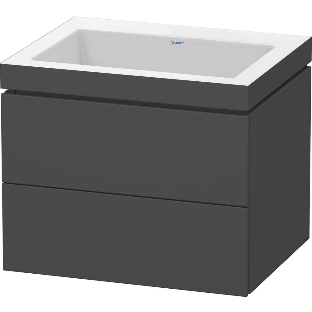 L-Cube 23 5/8'' Wall Mount Two Drawer c-bonded Single Vanity in Matte Graphite, I-related