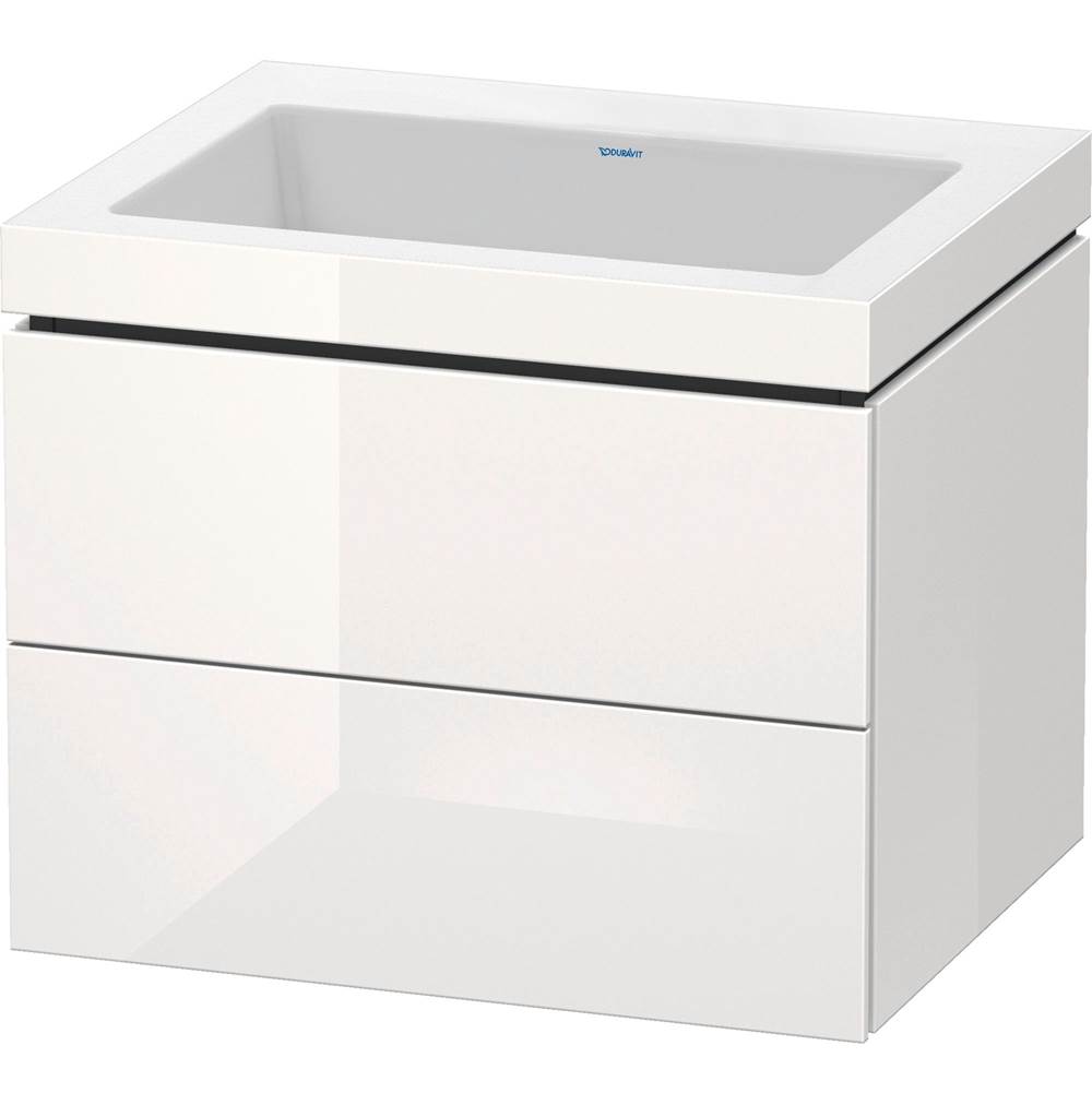 L-Cube 23 5/8'' Wall Mount Two Drawer c-bonded Single Vanity in High Gloss White,-related